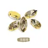 Base Dourada Quatro Garras Marquise Strass Acessórios Vidro Strass Costurados à Mão DIY Vestido de Casamento Sapato Roupa Decoração Acessórios Strass Marquise
