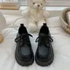 Zapatos Pequeños de Cuero Versátiles con Cordones Suela Gruesa Mismo Estilo que Delias Zapatos de Plataforma para Mujer Estilo Británico Jk Planos Mary Jane Verano Estilo Delgado