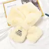 Bufanda Pequeña de Felpa de Conejo Rex con Etiqueta Gruesa Otoño e Invierno para Mujer Estilo Coreano Cálida de Borla Bufanda para Estudiante