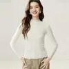 Modelo 2026, suéter 100% cachemira pura para mujer, con cuello medio alto, tejido de canalé, corte ajustado y diseñado para ser favorecedor y estilizar la figura, perfecto para otoño e invierno