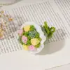 Ramo Tejido a Crochet, Mini Ovillo Tejido Terminado, Ramo de Rosas para el Día de San Valentín, Regalo Hecho a Mano para el Día del Maestro