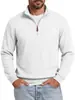 Ropa de hombre transfronteriza AliExpress estilo americano tejido gofrado media cremallera cuello alto jersey manga larga sudadera casual
