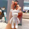 Chaveiro Urso Fluido DIY Pingente Urso Princesa Urso Violento Pintado à Mão Urso Branco em Branco Figura de Boneca Criativa Feito à Mão