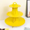 Suporte de Bolo de Aniversário de Três Camadas Suporte de Bolo para Festa de Aniversário Bandeja de Prato de Bolo Bandeja de Copo de Papel