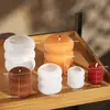 Molde Redondo de Apilamiento de Tres Capas con Superficie de Espejo de Resina DIY de Amapola, Molde de Silicona Simple de Círculo Estilo Ins para Velas de Yeso