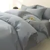Juego de Ropa de Cama Cuatro Piezas de Algodón Puro Simple Universal para Todas las Estaciones Sábana de Algodón Completa Sábana Ajustable Funda de Edredón Juego de Ropa de Cama para Dormitorio de Tres Piezas