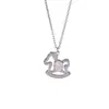 Yiluyin Collar con Colgante de Plata de Ley S925 Moissanita Caballo del Zodiaco Lindo Año del Zodiaco Caballo Año Nuevo Set de Collares