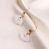 Flores das Quatro Estações Linguagem das Flores Nova Chegada Estilo Palaciano Jade Dama Brilho Leve Brincos Brincos de Fada Roupa Antiga Colocação Hanfu Brincos