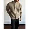 Suéter de Tricô Pesado Masculino Cardigã para Casal Peça Externa Gola Redonda de Botão Único Estilo Old Money Outono Inverno Fábrica Atacado Transfronteiriço