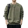 Moletom Novo de Manga Longa para Homens Primavera e Outono 2026, Tendência de Alta Qualidade Popular Masculino Gola Redonda Camada Base Casual