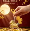 Venta Caliente Año del Cordero Tener Dinero para Gastar Llavero Dorado Oro Puro 999 Correa para Teléfono Colgante de Bolso Empaque de Caja de Regalo Regalo para Conducir