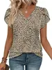Nueva camiseta casual holgada de manga tres cuartos con cuello en V y estampado, estilo europeo y americano, Amazon Temu AliExpress