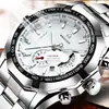 Reloj automático caliente para hombre, reloj no mecánico, hueco, calendario, impermeable, luminoso, banda de acero, reloj, venta al por mayor