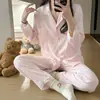 Pijama de Mujer Estilo Nuevo para Otoño e Invierno, Cárdigan Cálido, Ropa de Casa Casual de Color Sólido, Adecuado para Primavera, Se Puede Usar Afuera, Conjunto con Descuento por Cantidad Grande