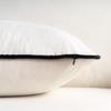 Dropshipping de Temu Totalmente Gestionado para Amazon Transfronterizo: Funda de almohada de estilo nórdico simple con ribete de terciopelo y borde blanco y negro