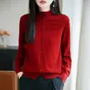 Cárdigan suéter de ganchillo 100% algodón de cuello medio para mujer, nuevo estilo otoño e invierno, casual y adelgazante, top de punto versátil