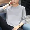 Camiseta de Manga Longa para Usar por Baixo Estilo Coreano Versátil Casual Tamanho Grande Camisa Outono Camiseta de Base Manga Longa Nova Barraca de Rua Manga Longa