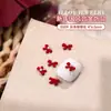 Año Nuevo Rojo Lunares Lazo Arte de Uñas Joyería Rojo Chino Carácter de Bendición Lingote Propicio Deseoso Accesorios de Uña Portátiles
