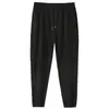 Pantalones deportivos jogger de color sólido de 400 g para hombre y mujer, cintura elástica con cordón, corte holgado, adelgazantes, pantalones largos casuales