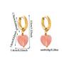 Nuevos pendientes de moda europeos y americanos de titanio rígido en forma de U con cerámica de corazón para mujer, estilo chica francesa, pendientes de moda urbana