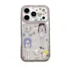 Funda de teléfono creativa Y2K con diseño de corazón, ola y puntos láser, adecuada para iPhone 17 Pro Max, Apple 16 Pro, 15 portátil, estilo coreano