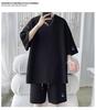 Terno esportivo masculino verão manga curta camiseta basquete roupas casuais shorts duas peças coreano moda 2024