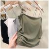 Camisola plisada de seda de hielo 2022 Ropa interior para niña Verano Ropa exterior Top con almohadilla en el pecho Ropa interior deportiva para mujer de chica sexy