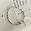 Pulsera de Frijol de la Suerte Dulce y Fresca para Mujer, Diseño de Nicho a la Moda Estilo Ins, Pulsera con Colgante Cuadrado de Letras para Commuter, Joyería de Moda