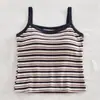 Nueva Camisola de Estilo Coreano para Mujer de Primavera, Sujetador sin Varillas con Almohadillas Integradas en el Pecho, Se Puede Usar como Capa Exterior, Diseño Rayado con Espalda Hermosa