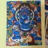 Gran Venta Tanka Tibetano Nepalí Puro Pintado a Mano de Mahakala Núcleo de Tarjeta 4*5