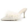 Mao Mao Estilo Hada Medias Zapatillas de Casa para Mujer Sandalias de Verano para Exterior Tacón Medio Combinan con Todo Punta Tacón de Aguja Sandalias de Tacón Alto con Punta Redonda