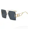 25 Modelos Nuevos de Gafas de Sol Metálicas Sin Marco Europeas y Americanas Transfronterizas, Gafas de Sol Cuadradas de Moda de Alta Gama para Mujer, Anti-UV
