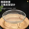 Rejilla de parrilla para freidora de aire de acero inoxidable, bandeja antiadherente con drenaje de aceite para uso doméstico, red de filtro de alta pata específica para cocina