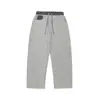 Calça Masculina Rumei Estilo Americano Tendência Retalhos Xadrez Cós Elástico Solta Perna Larga Primavera Outono Reta Casual Longa Calça de Moletom Esportiva