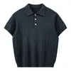 Camisa Polo de Manga Corta, Camiseta de Manga Media, Top para Hombre, Camiseta de Punto de Verano, Cuello de Gaviota, Estilo Old Money, Camiseta de Punto sin Planchar para Hombre