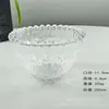 Tigela e Prato de Vidro Transparente com Borda de Contas para Sobremesa, Sorvete, Salada de Frutas Doméstica, Tigela para Açúcar, Água, Aveia