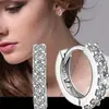 Pendientes de Diamantes Brillantes de una Sola Fila Transfronterizos, Pendientes Versátiles Juveniles, Pendientes, Joyería de Plata Europea y Americana, Pendientes, Joyería al por Mayor