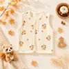 Chaleco exterior de algodón puro Clase A para primavera y otoño sin mangas para bebé, camisola para bebé, chaleco de doble cara para recién nacido, niños, niños y niñas