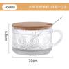 Taza de Desayuno de Girasol de Lujo Retro con Relieve Vaso de Vidrio para Yogur de Noche y Avena con Cuchara y Tapa