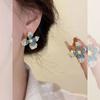 Novos Brincos Pequenos Frescos Flor de Cristal Gradual Agulha de Prata Celebridade da Internet Popular Design de Nicho Moda Brincos Versáteis para Mulheres