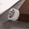Novo Anel de Renda com Folha de Costela de Adão em Forma de Coração Estilo Nacional Chinês para Mulheres, Luxo Leve, Design de Nicho de Alta Qualidade, Anel para Dedo Indicador