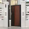 Puerta de Patio de Hierro Forjado y Madera Maciza Puerta de Aluminio de Aleación de una Sola Hoja para Jardín Exterior de Comunidad Villa Puerta de Madera Plástica de Pared de Patio B&B