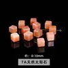 Joyería Jingdian, accesorios de azúcar cuadrados con corte de fluorita de color natural, bricolaje, semiacabados, accesorios cuadrados con un solo agujero pasante, venta al por mayor