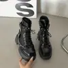 2026 Botas de Combate Lolita Chica Locomotora Suela Gruesa Tacón Alto Aumentador de Altura Botines Cortos Primavera Botas Individuales JK de Moda Geniales Ins