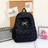 Mochila Dulce Versátil Estilo Coreano Ins con Gran Capacidad, Lazo de Pana, Bolso Escolar Ligero para Estudiantes Mujeres