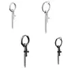 Pendientes de Clip de Aro Cruzados para Hombres y Mujeres Pendientes Largos de Temperamento Pendientes Retro Europeos y Americanos Rock Punk Pendientes Pendientes
