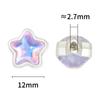 Taladro de Sirena Aurora de 12 mm Estrella de Cinco Puntas Perla de Cuatro Vías Aleación Perla de Cuatro Agujeros DIY Cadena para Teléfono Móvil Accesorios para Collar