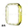 Adecuado para carcasa de Apple watch3/4/5/6/7/8 generación PC electrochapado fila única de diamantes funda protectora hueca