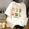 Camisetas Estampadas de Anime Transfronterizas para Hombres y Mujeres, Tops de Dibujos Animados de Nicho, Holgadas y Versátiles, Modernas, Casuales, Ropa Cómoda de Manga Corta para Hombre