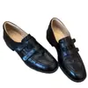 Mocassins Femininos Estilo Britânico Retrô 2026 Outono Novo Versátil Sapatos Pequenos de Couro Velcro Sapatos Únicos